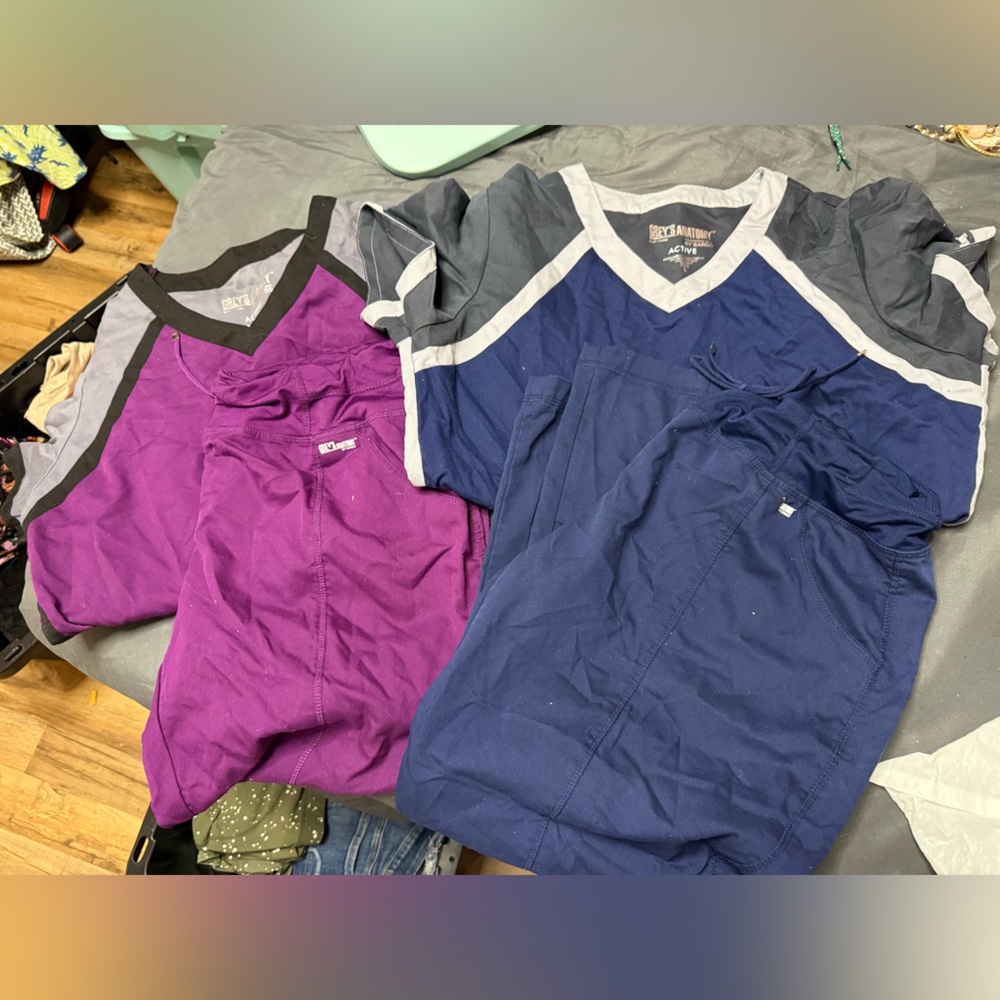 Barco One Purple and Blue Scrub Sets